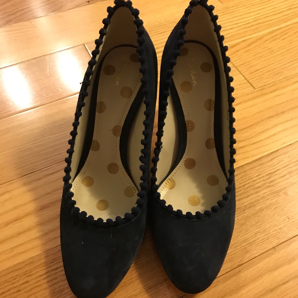 Boden navy blue suede Polly heel size 39